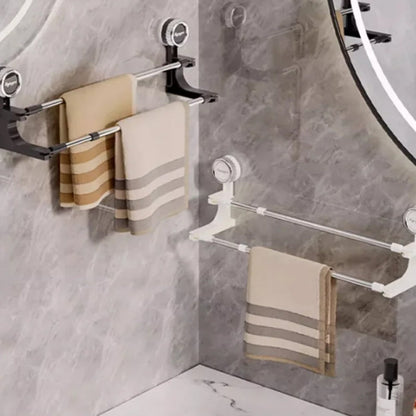 Suction Cup Hanging Double Bar Towel Rack