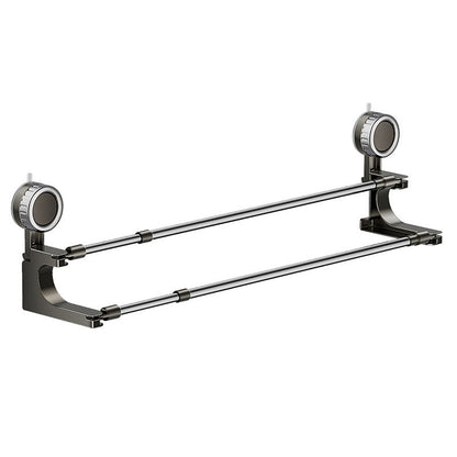 Suction Cup Hanging Double Bar Towel Rack
