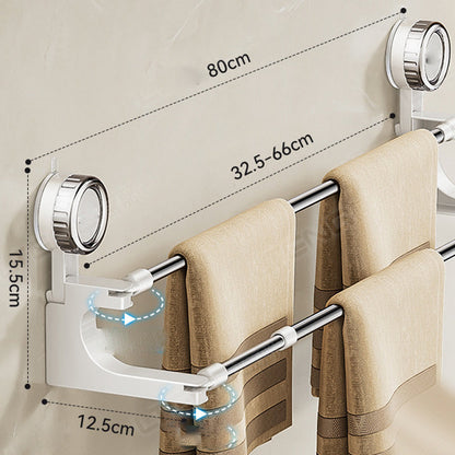 Suction Cup Hanging Double Bar Towel Rack