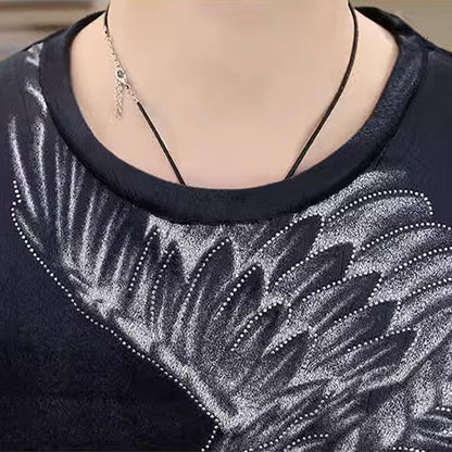 Men’s Eagle Print Pullover Long Sleeve Tops