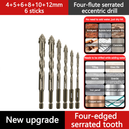🔥Hot Sale🔥Upgraded Eccentric Four-Flute Drill Bit for Ceramic, Glass, Marble, and Metal