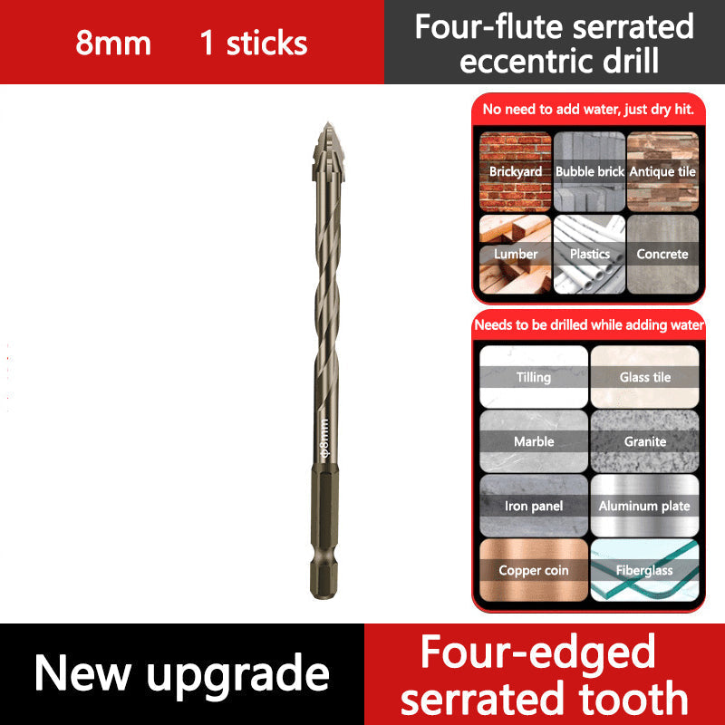 🔥Hot Sale🔥Upgraded Eccentric Four-Flute Drill Bit for Ceramic, Glass, Marble, and Metal