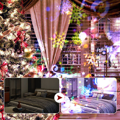 Christmas Decorations Double-Head Rotating Snowflakes Projector Lights
