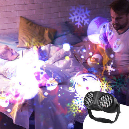 Christmas Decorations Double-Head Rotating Snowflakes Projector Lights