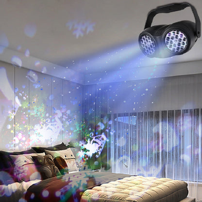 Christmas Decorations Double-Head Rotating Snowflakes Projector Lights