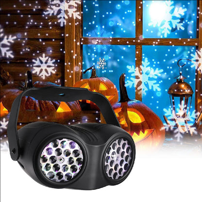 Christmas Decorations Double-Head Rotating Snowflakes Projector Lights