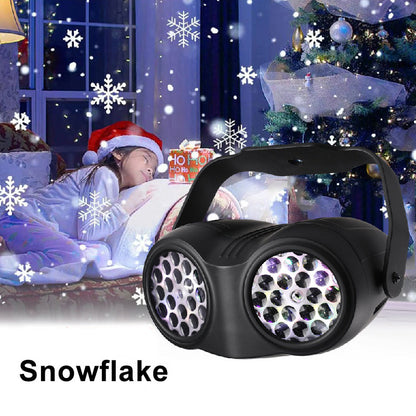 Christmas Decorations Double-Head Rotating Snowflakes Projector Lights