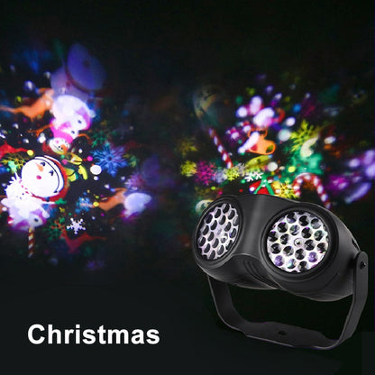 Christmas Decorations Double-Head Rotating Snowflakes Projector Lights