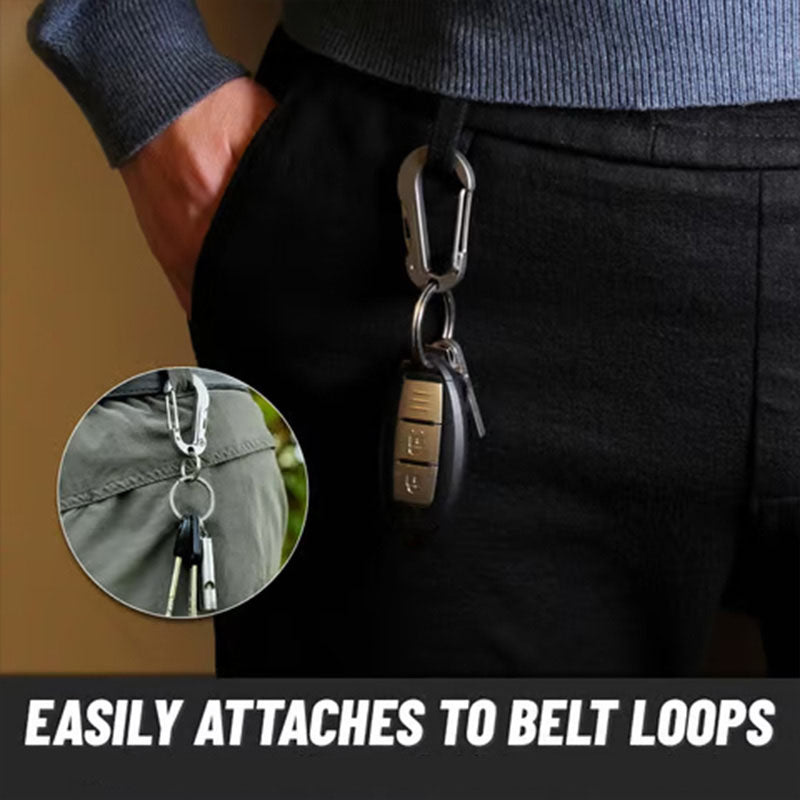 Multifunctional Titanium Keychain Carabiner With Pocket Knife