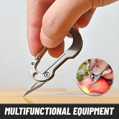 Multifunctional Titanium Keychain Carabiner With Pocket Knife