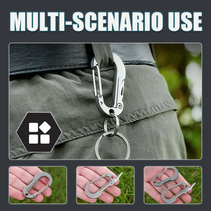 Multifunctional Titanium Keychain Carabiner With Pocket Knife