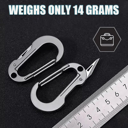 Multifunctional Titanium Keychain Carabiner With Pocket Knife