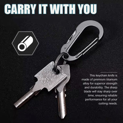 Multifunctional Titanium Keychain Carabiner With Pocket Knife
