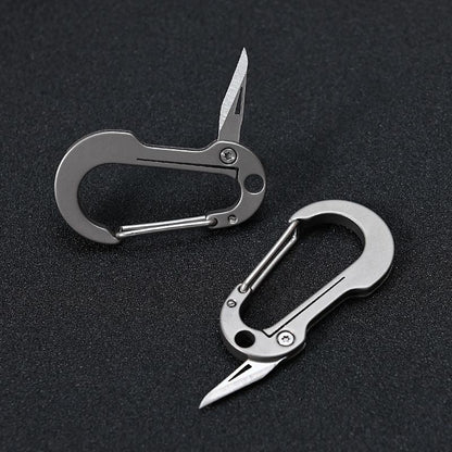 Multifunctional Titanium Keychain Carabiner With Pocket Knife