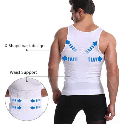 🌸💪Men's Slimming Tummy Control Chest Undershirt Shapewear！💪Buy 2 and get free shipping directly to get you in shape every day!