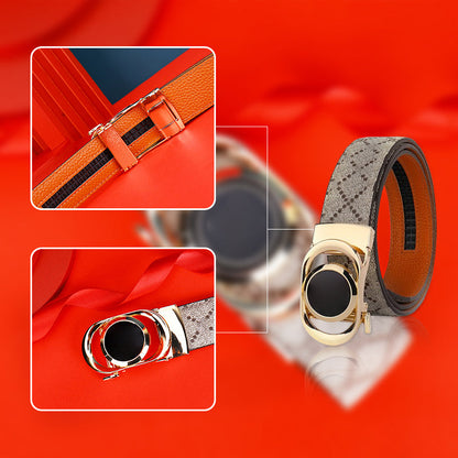 Men's Automatic Buckle Leather Belt