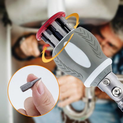 Versatile 8-in-1 Magnetic Ratcheting Screwdriver Bit Kit