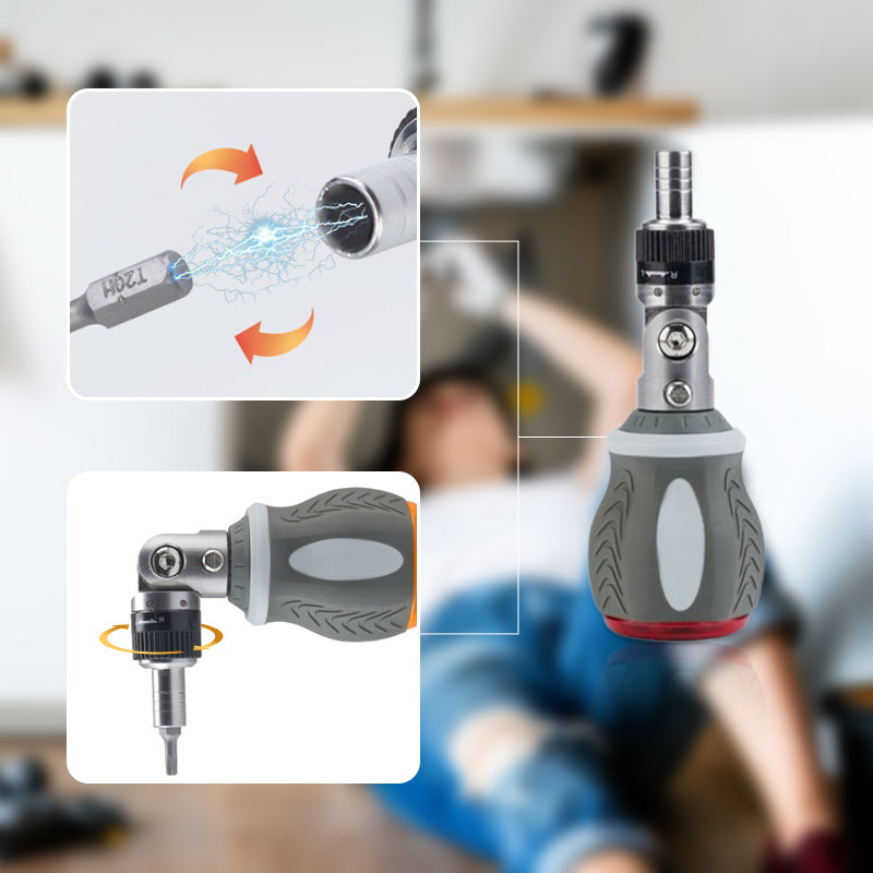 Versatile 8-in-1 Magnetic Ratcheting Screwdriver Bit Kit