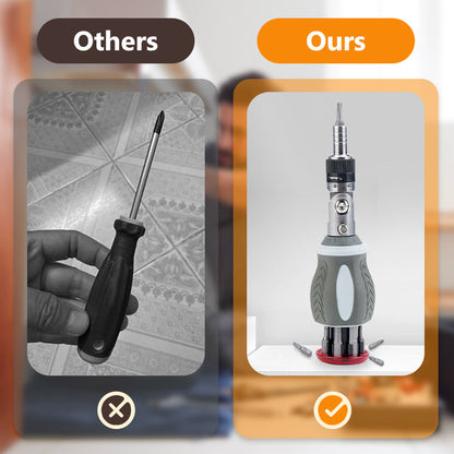 Versatile 8-in-1 Magnetic Ratcheting Screwdriver Bit Kit