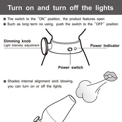 Blow Activation Rechargeable Adjustable Camping Light