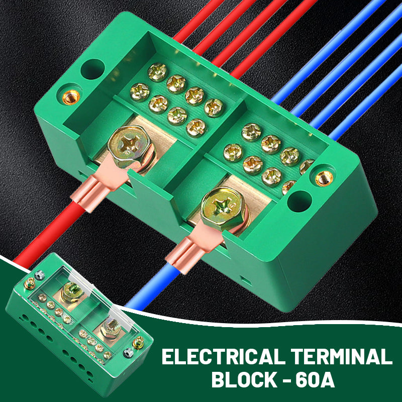 Electrical Terminal Block - 60A ,8 Screw Positions