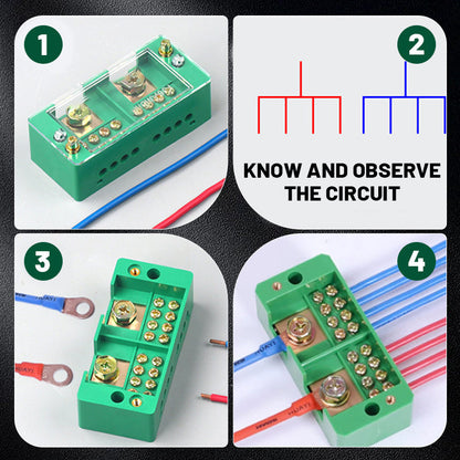 Electrical Terminal Block - 60A ,8 Screw Positions