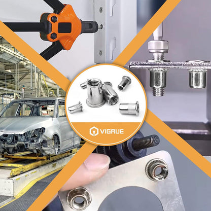 Threaded Insert Nut Rivet Nuts Set with Flat Head