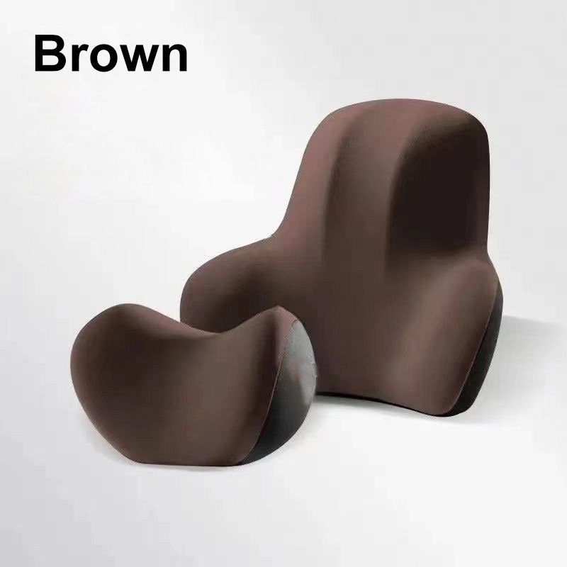Memory Foam Headrest & Lumbar Support for Car Seat