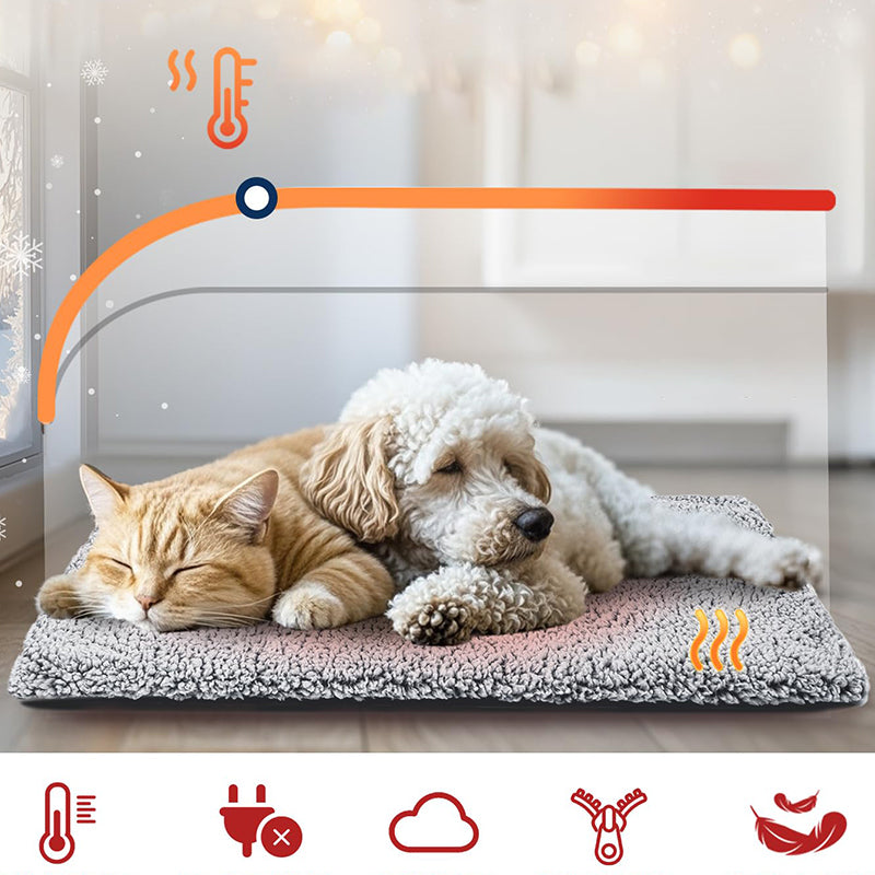 🥳2026 HOT SALE🥳💞50K+ SOLD! 🐾🔥 50% OFF! Self-Heating Pet Pad – no plug needed, reflects body heat, ultra-soft & anti-slip. Washable comfort for cats & dogs this winter! 🛏️💚