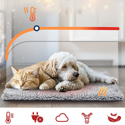 🥳2026 HOT SALE🥳💞50K+ SOLD! 🐾🔥 50% OFF! Self-Heating Pet Pad – no plug needed, reflects body heat, ultra-soft & anti-slip. Washable comfort for cats & dogs this winter! 🛏️💚