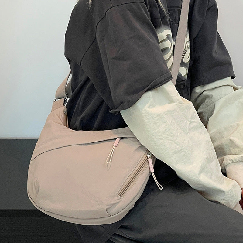 Stylish Nylon Crescent Crossbody Bag