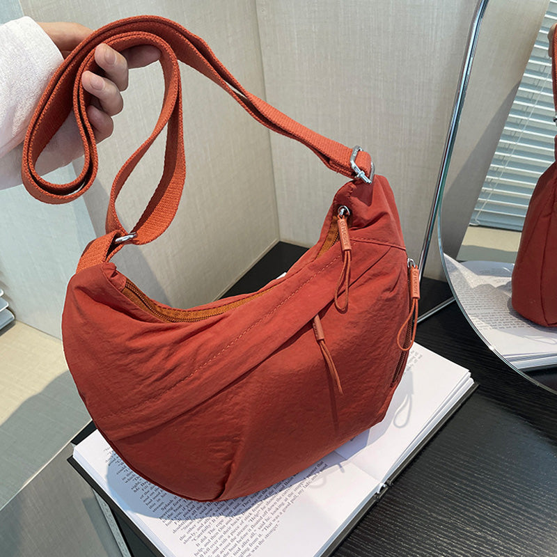 Stylish Nylon Crescent Crossbody Bag