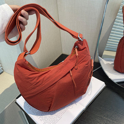 Stylish Nylon Crescent Crossbody Bag