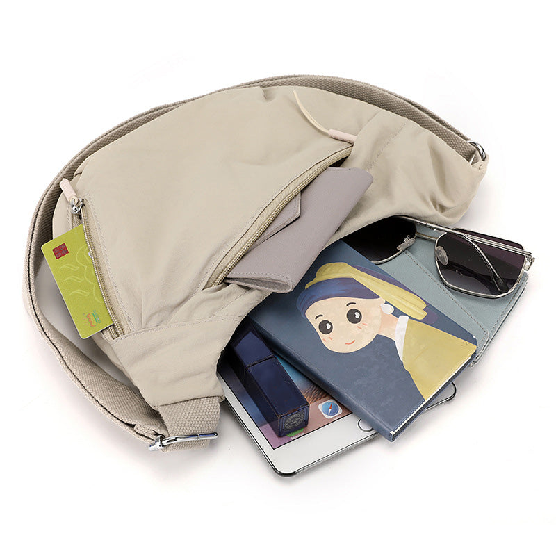 Stylish Nylon Crescent Crossbody Bag
