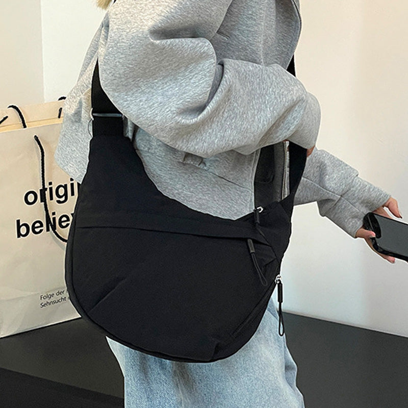 Stylish Nylon Crescent Crossbody Bag