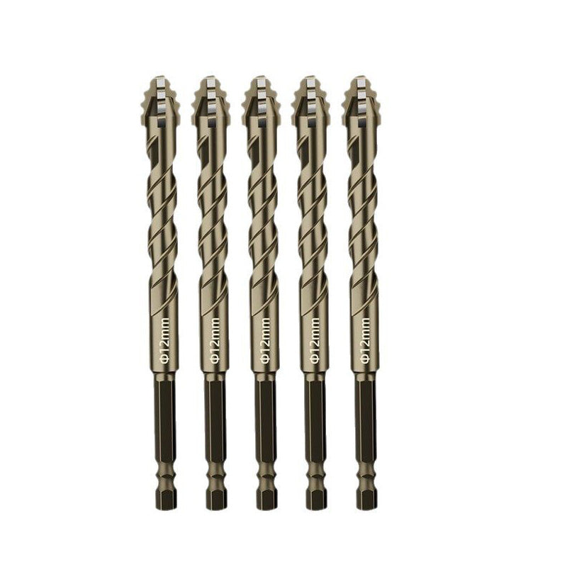 🔥4-Piece Diamond Grit Drill Bit Set - Tile/Glass/Marble/Concrete Drill Bits (2025 Upgraded 4-Flute Eccentric Design)