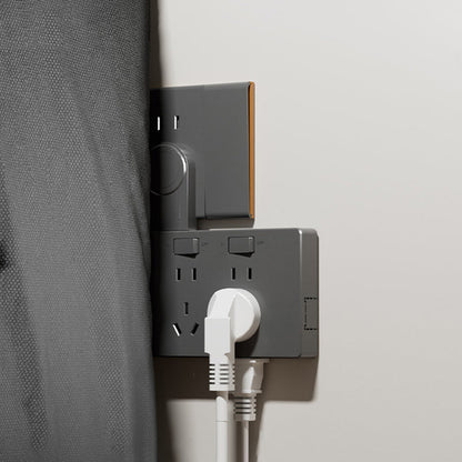 Wall Multi-Plug Outlet Extender with Separate Switches