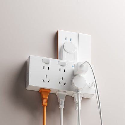 Wall Multi-Plug Outlet Extender with Separate Switches