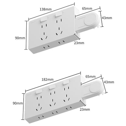 Wall Multi-Plug Outlet Extender with Separate Switches