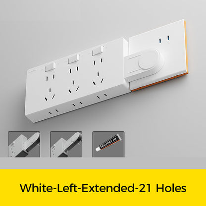 Wall Multi-Plug Outlet Extender with Separate Switches