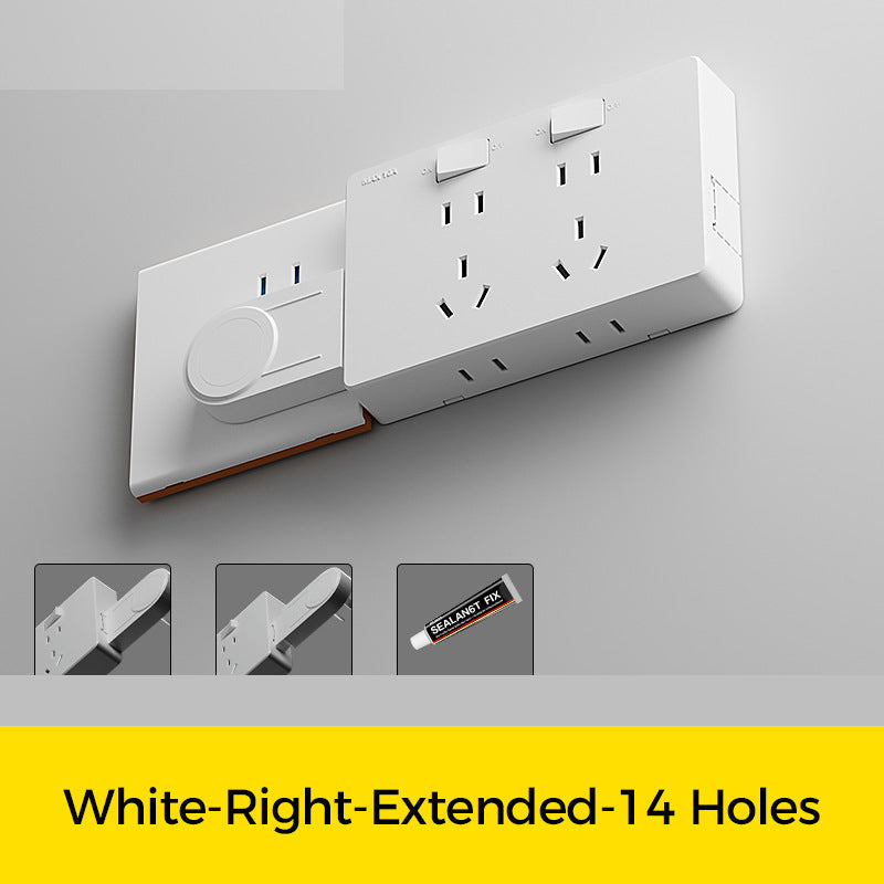 Wall Multi-Plug Outlet Extender with Separate Switches
