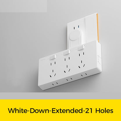 Wall Multi-Plug Outlet Extender with Separate Switches