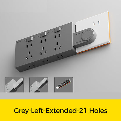 Wall Multi-Plug Outlet Extender with Separate Switches
