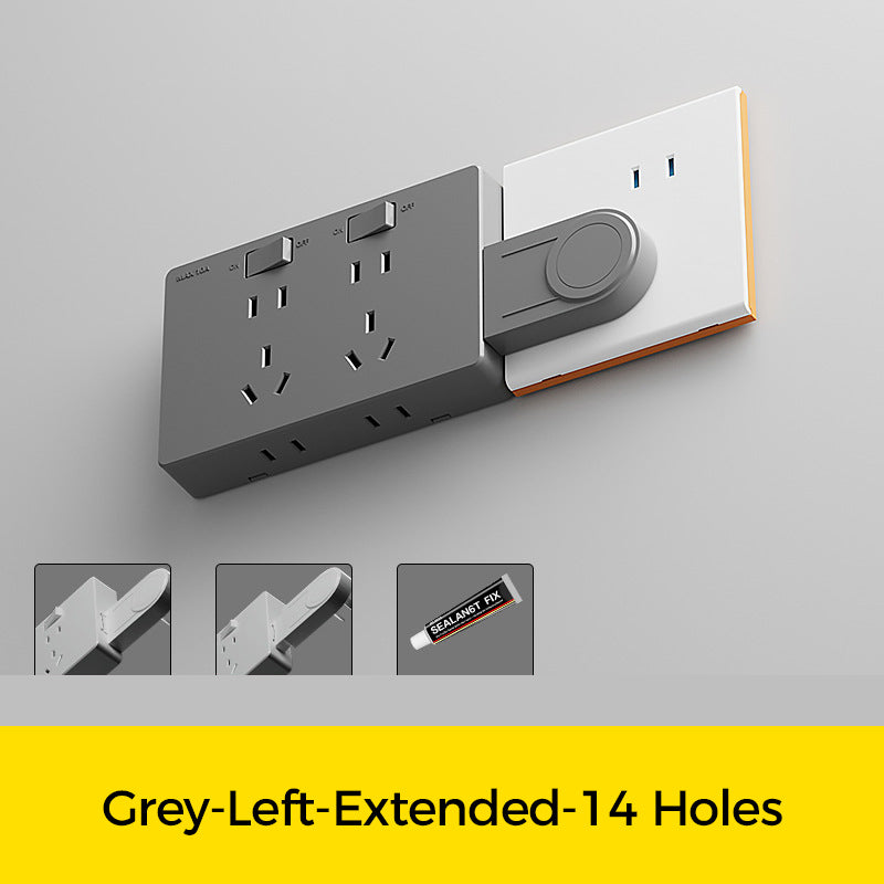 Wall Multi-Plug Outlet Extender with Separate Switches