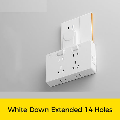 Wall Multi-Plug Outlet Extender with Separate Switches