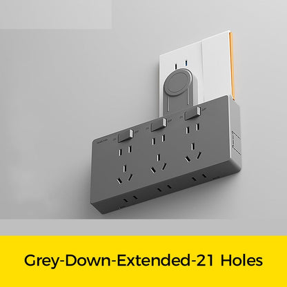 Wall Multi-Plug Outlet Extender with Separate Switches
