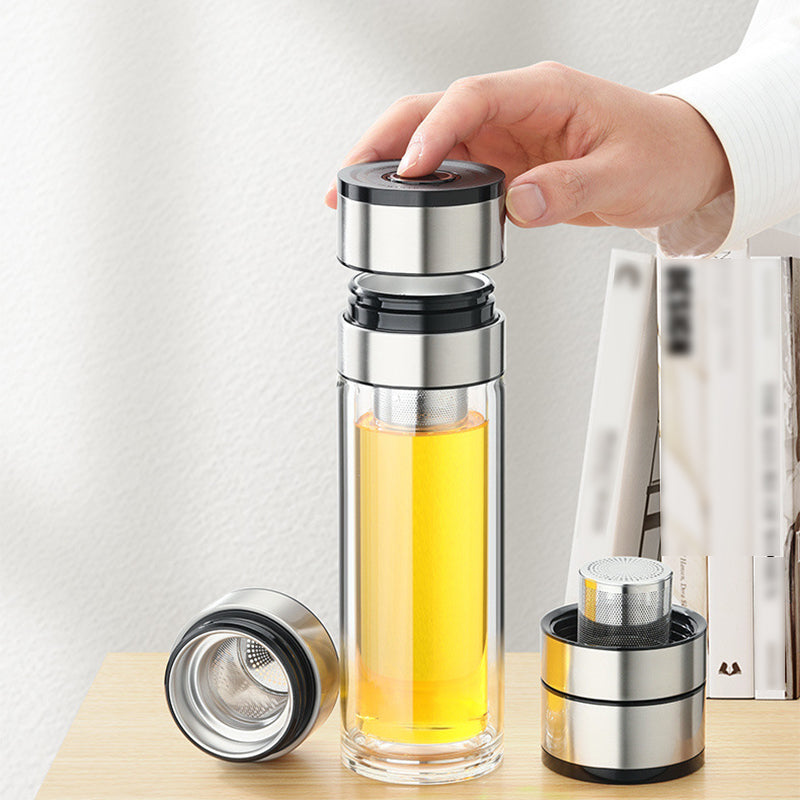 Double Wall Borosilicate Portable Tea Cup