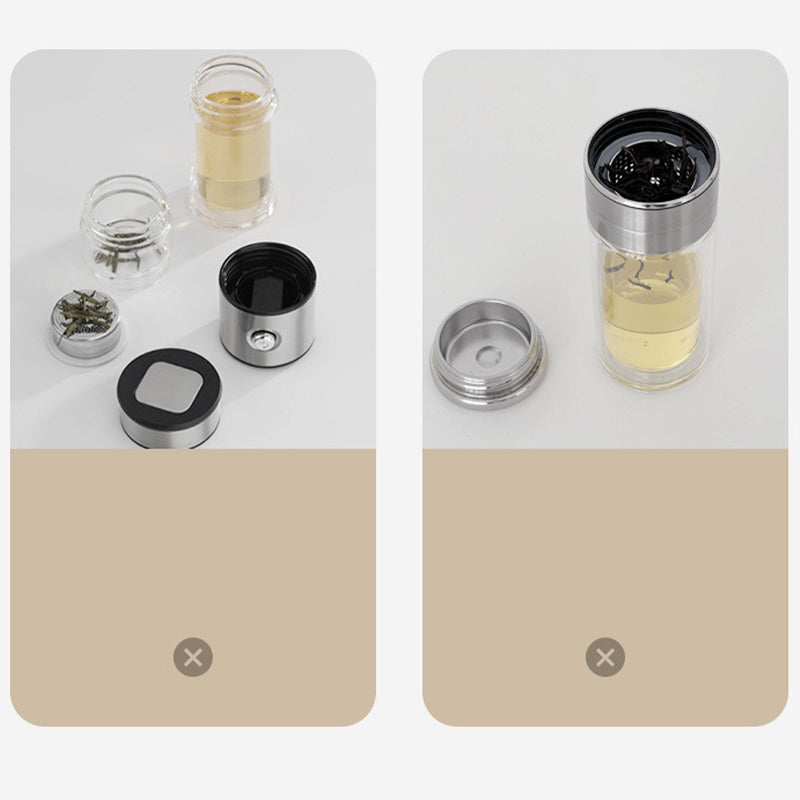 Double Wall Borosilicate Portable Tea Cup