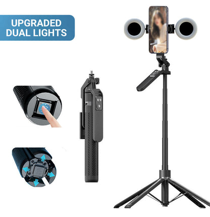 Aluminum Alloy 360-Degree Rotating Selfie Anti-Shake Tripod