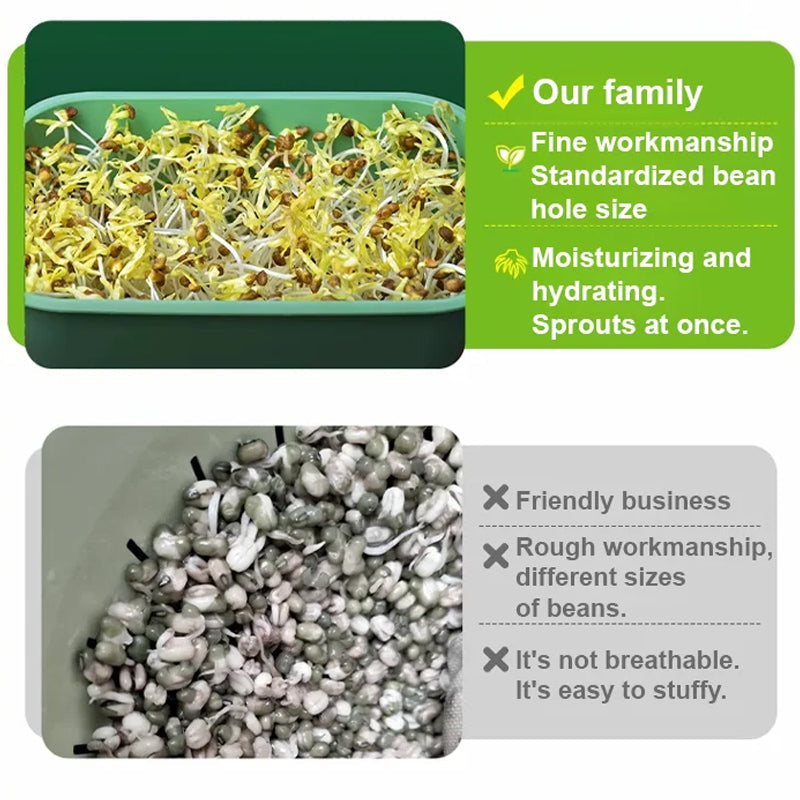 🔥Limited stock available 50% OFF🔥Stackable Bean Sprout Growing Box - Multi-layer Design, Perfect for Home Cultivation, Healthy Green Living!